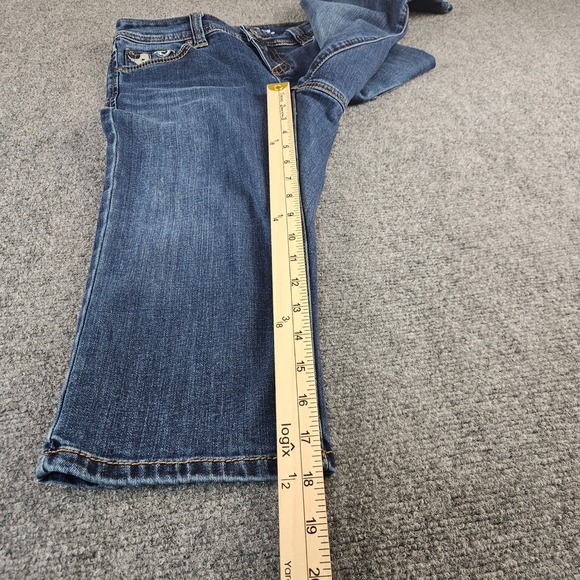 INC International Concepts Curvy Capri Jeans Dark Wash Embroidered Blue Size 0 - Picture 5 of 15